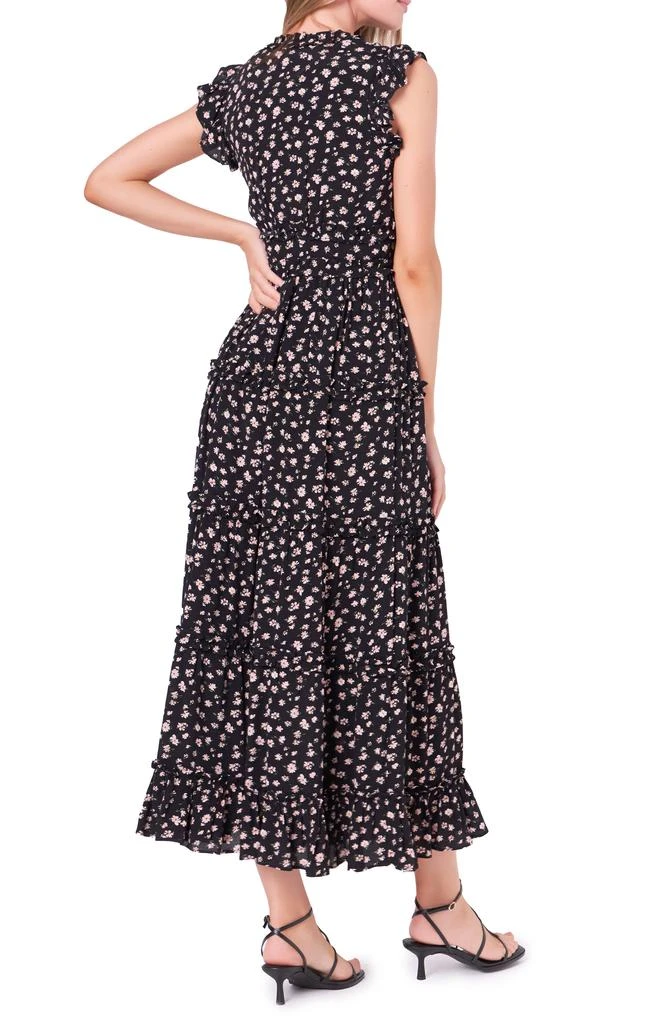 English Factory Floral Ruffle Cap Sleeve Tiered Maxi Dress 2
