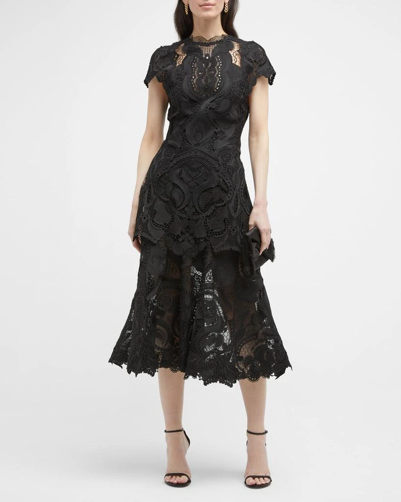 Jonathan Simkhai Guipure Lace Belted Midi Dress 2