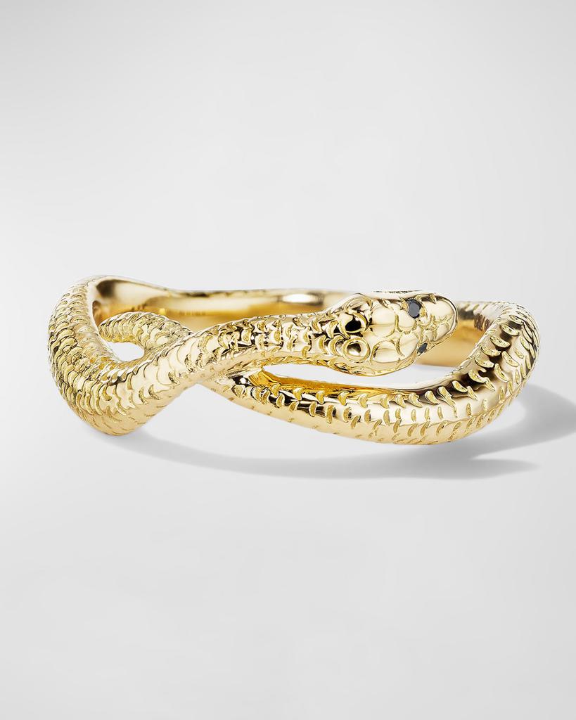 Mimi So 18K Yellow Gold Wonderland Diamond Eye Snake Ring, Size 7