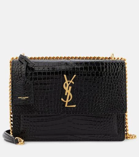 Yves Saint Laurent Sunset Medium croc-effect leather shoulder bag 1