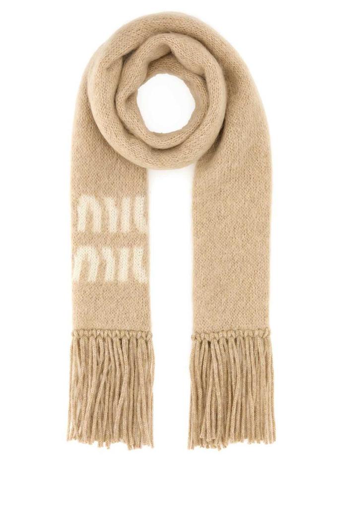 小物 MIU MIU wool scarf Miu Miu Logo mohair-blend scarf - Scarves - Free Shipping