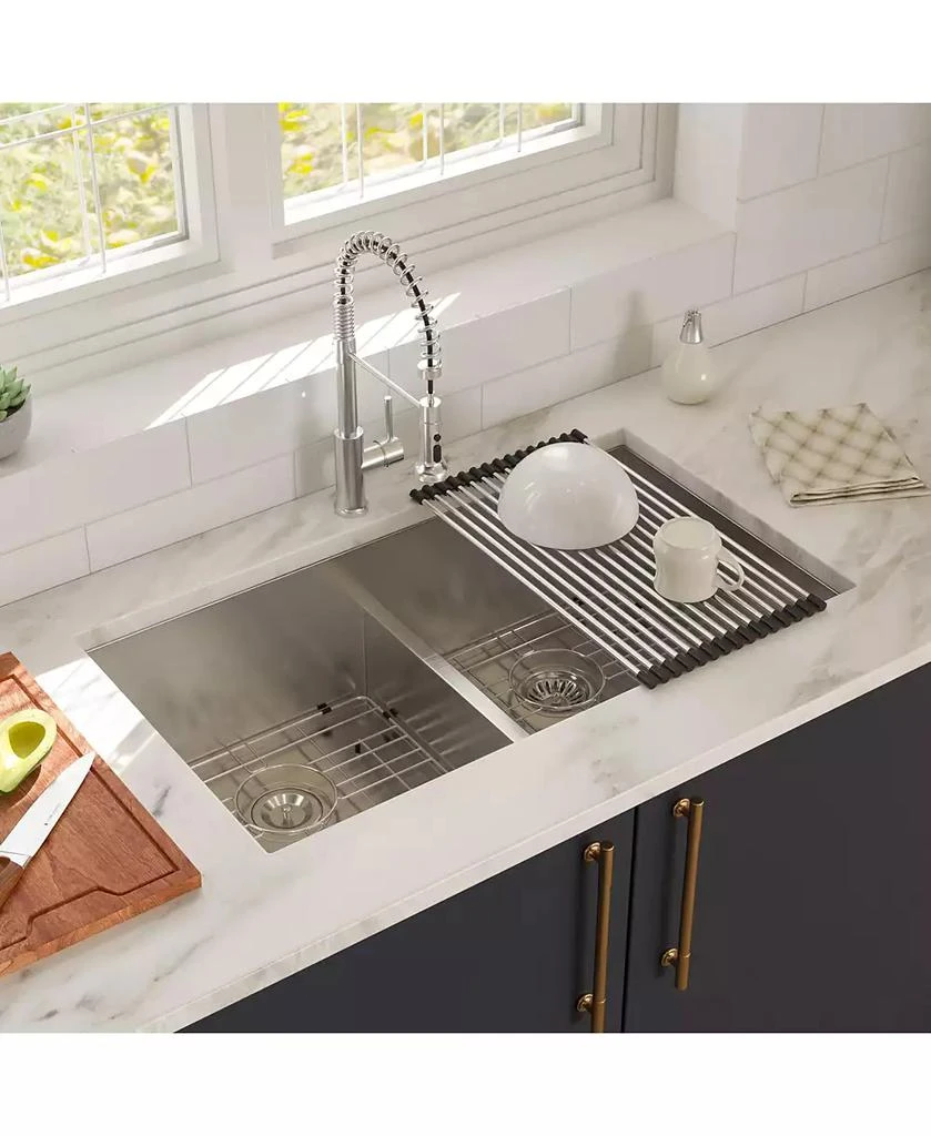 Flynama 33x19x10inch Double Bowl Undermount Kitchen Sink Stainless Steel 16 Gauge 50 50 Split 2