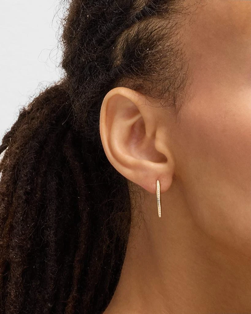 Hoorsenbuhs 18K Yellow Gold Mini Axe Earrings with Diamonds 2