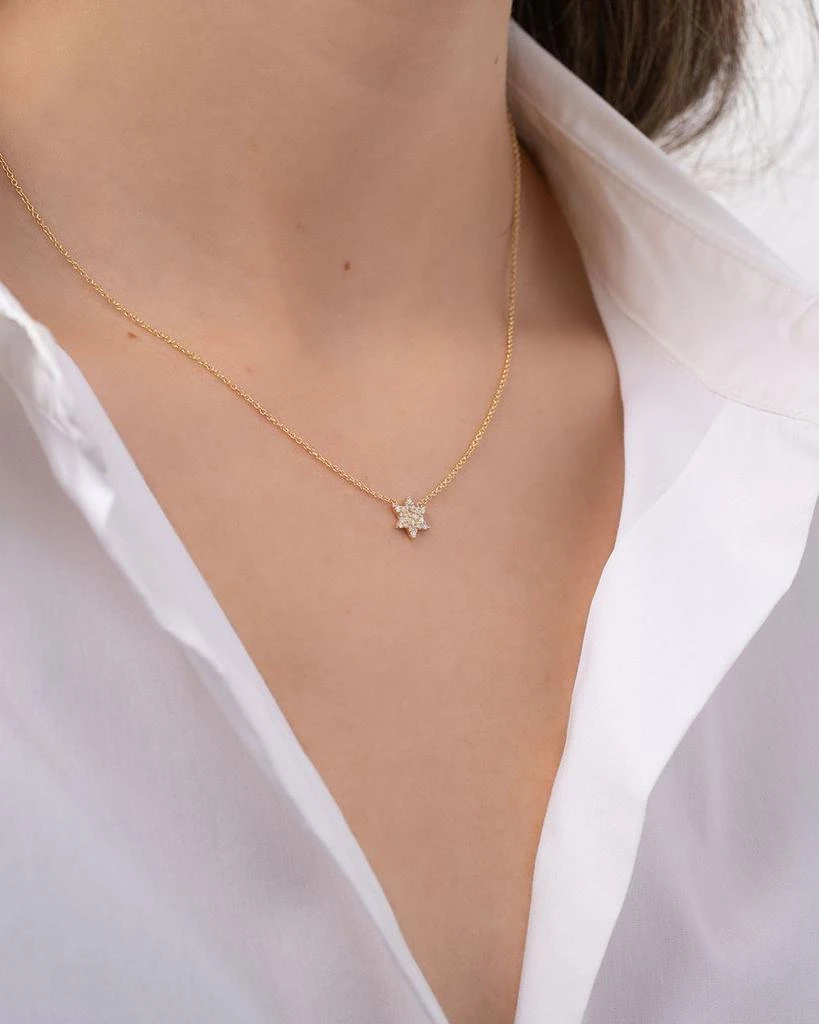 Zoe Lev 14K Yellow Gold Diamond Star of David Pendant Necklace, 16-18" 3