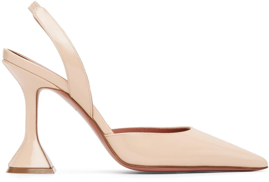 Amina Muaddi Beige Holli Sling 95 Heels