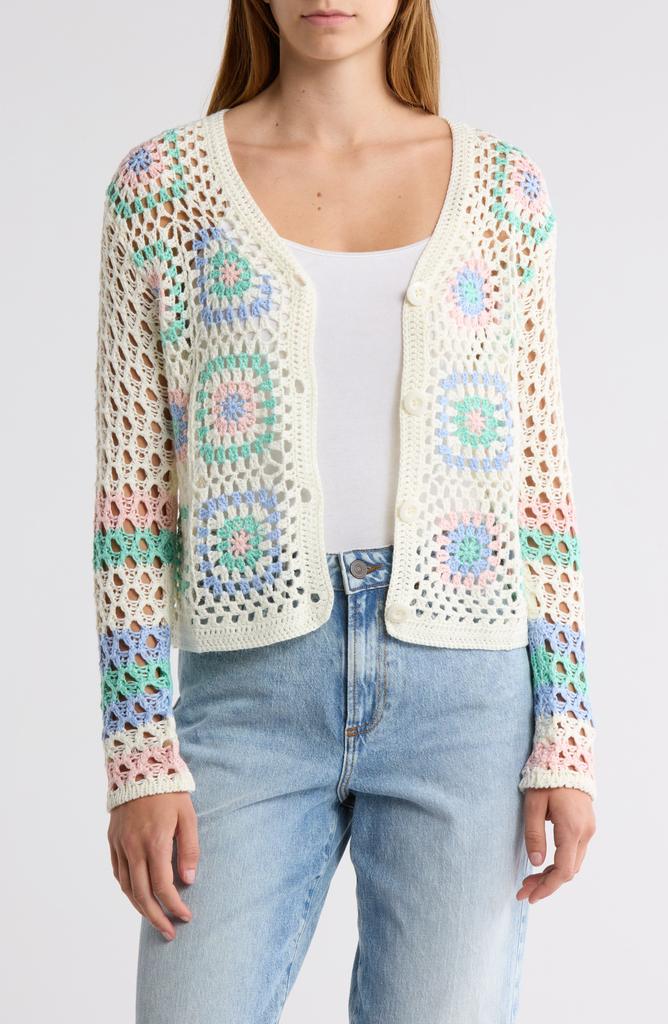 Cotton Emporium Striped Sleeve Patchwork Cardigan