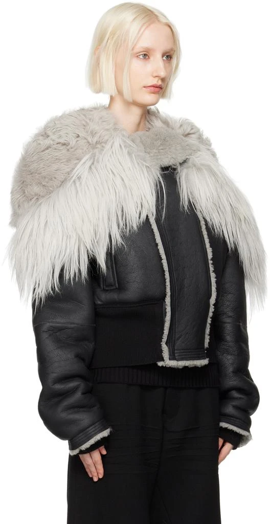 Rick Owens Black Porterville Cropped Alice Leather Jacket 2