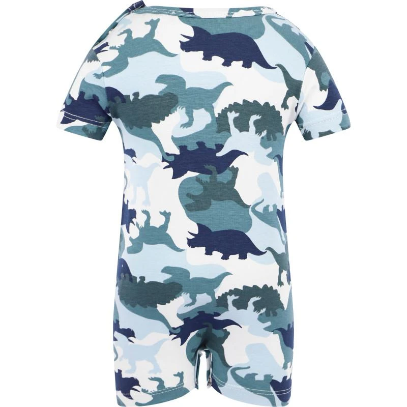 Antebies Dinos camouflage baby romper in blue and green 2