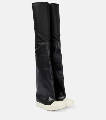 Rick Owens Oblique leather over-the-knee boots 1