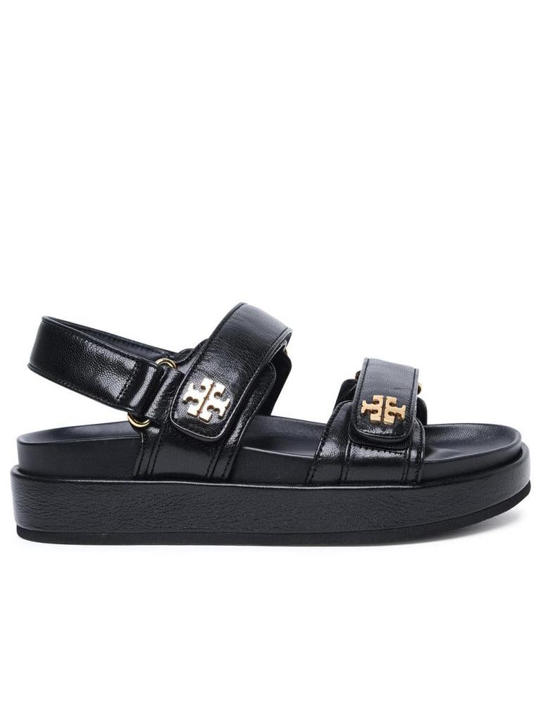 Tory Burch Tory Burch 'Kira' Black Leather Sports Sandals
