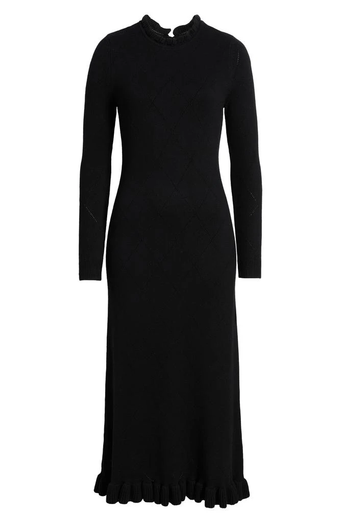 Treasure & Bond Pointelle Long Sleeve Cotton Blend Sweater Dress 5