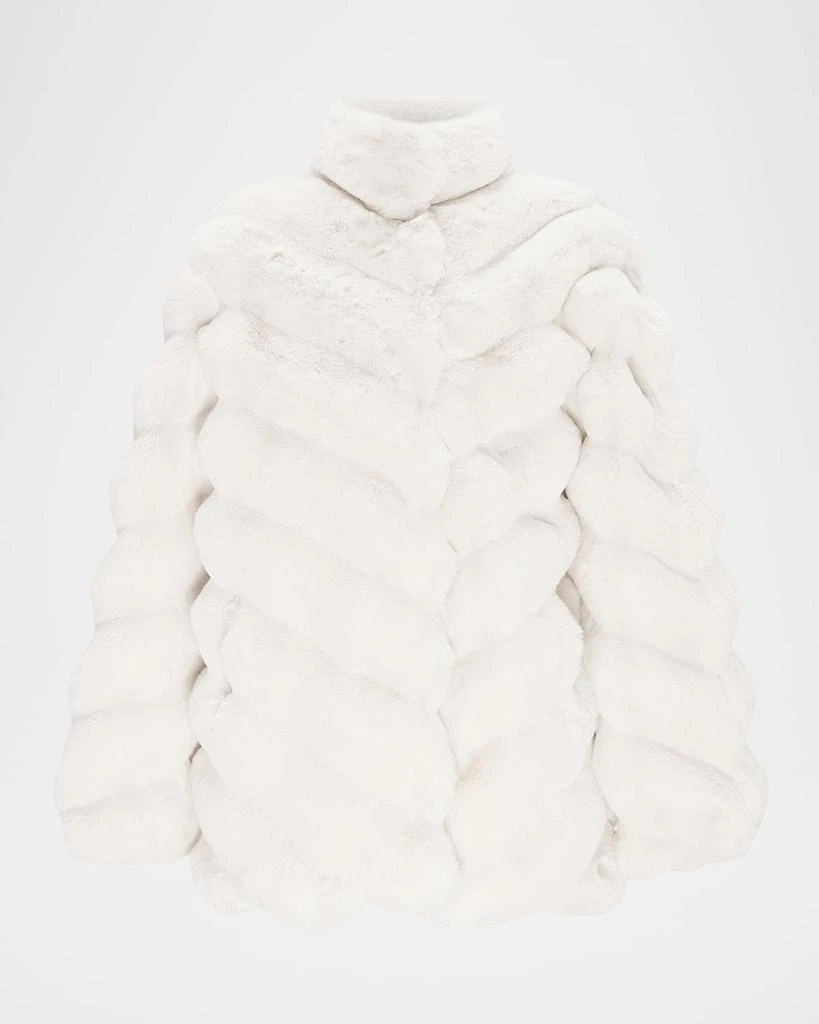 Theia Chinchilla Faux Fur Jacket 1