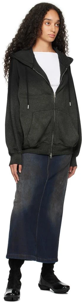 Eckhaus Latta Black Zip Hoodie 4