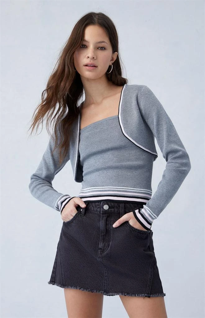 PacSun Eco Black Mid Rise Denim Mini Skirt 1
