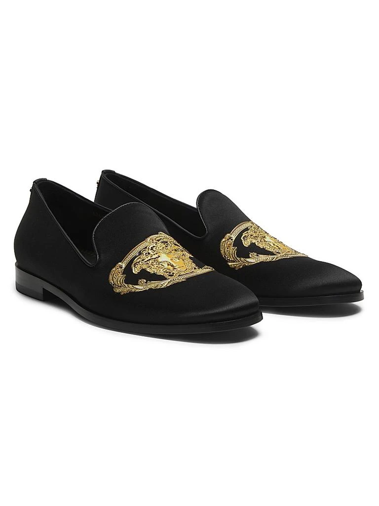 Versace Jellyfish Embroidered Satin Slippers 2
