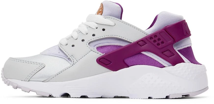 NIKE Kids Purple & Silver Huarache Run Big Kids Sneakers 3