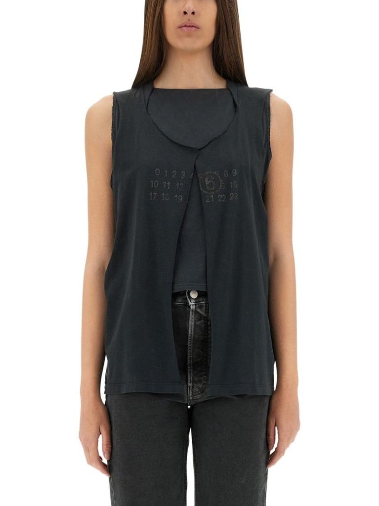 MM6 Black Regular Fit Vest