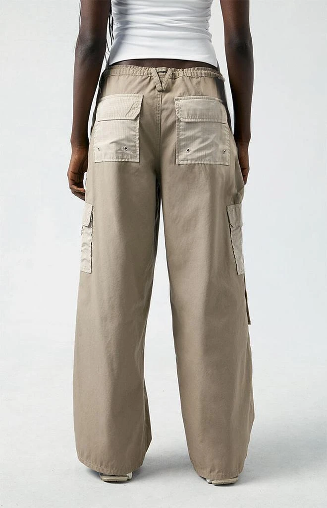 PacSun Brown Toggle Baggy Cargo Pants 4