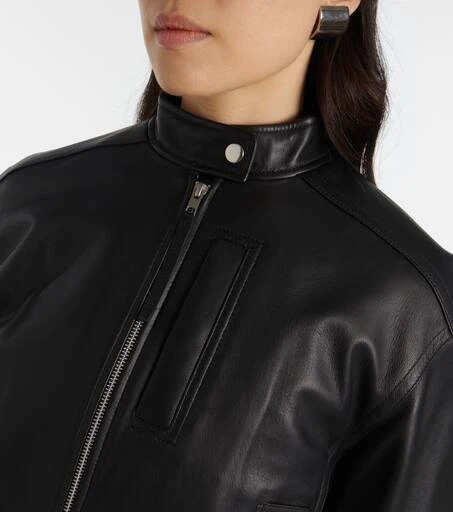 Vince Cropped leather bomber jacket 5