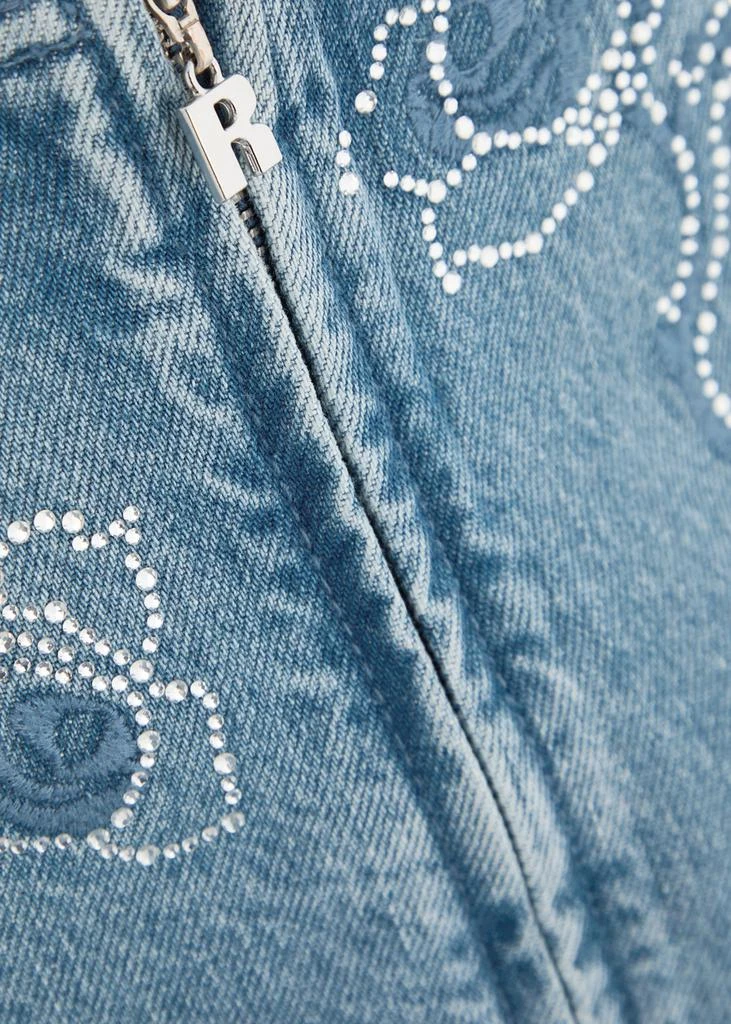 ROTATE SUNDAY Rhinestone strapless denim corset top 5