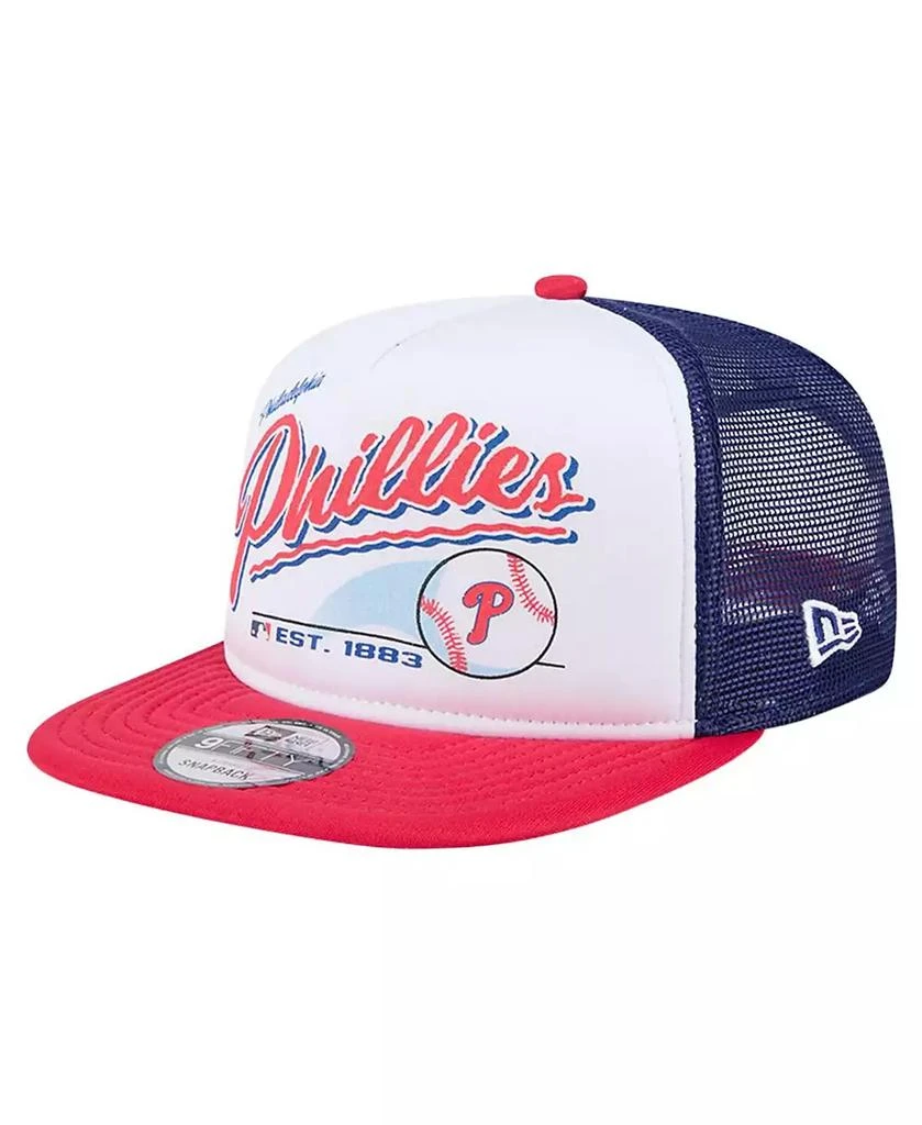 New Era Big Boys and Girls White Philadelphia Phillies Retro 9FIFTY Snapback Hat 1