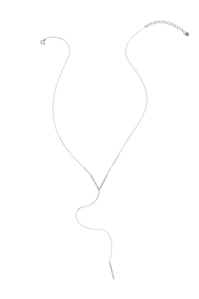 ADORNIA Sterling Silver Swarovski Crystal Accented V Necklace