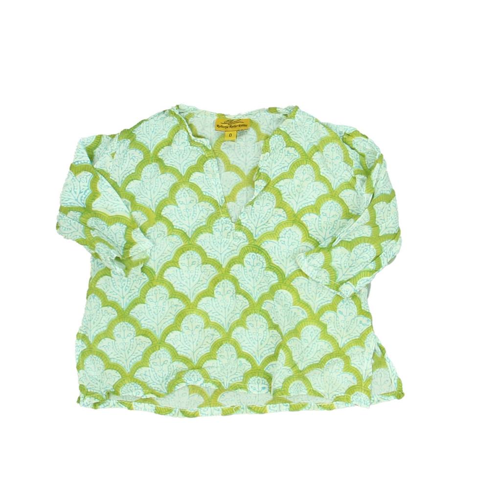 Roller Rabbit Girls Green | Blue | Pattern Long Sleeve Shirt