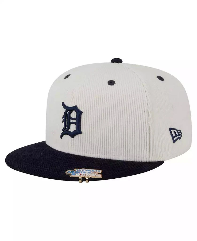 New Era Men's Cream/Navy Detroit Tigers Two-Tone Corduroy 59FIFTY Fitted Hat 3