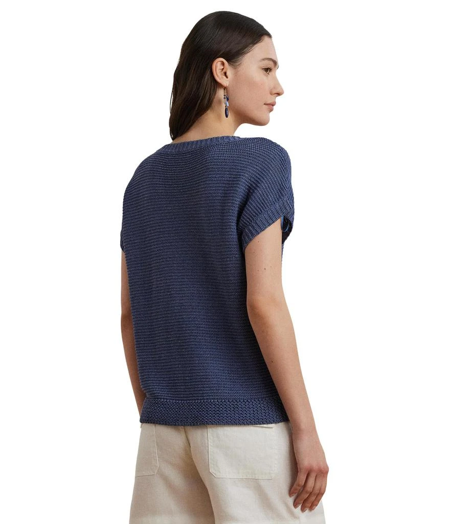 Ralph Lauren Linen-Blend Short-Sleeve V-Neck Sweater 2