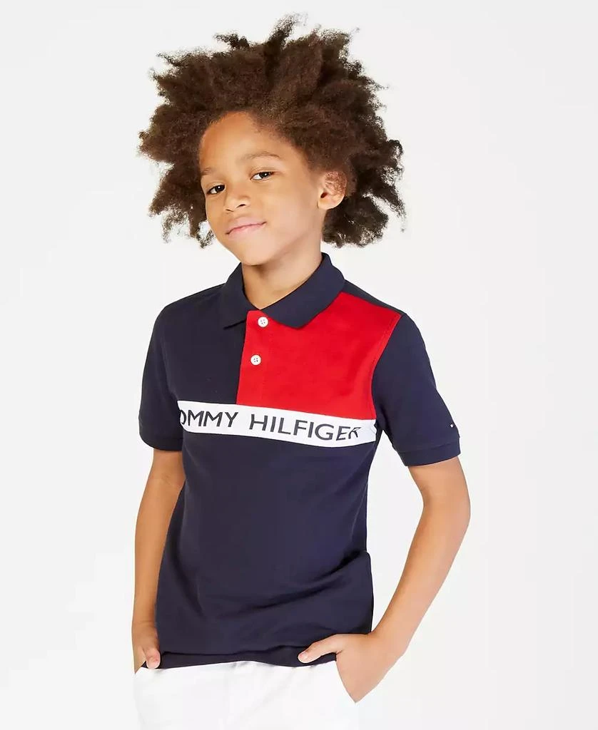 Tommy Hilfiger Big Boys Front Logo Colorblocked Polo 1