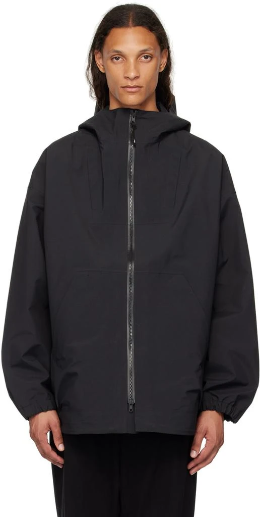 Y-3 Black Hooded Rain Jacket 1