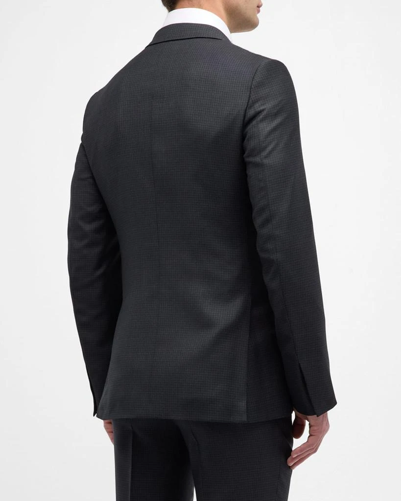 Zegna Men's City Check Wool Silk Suit 5