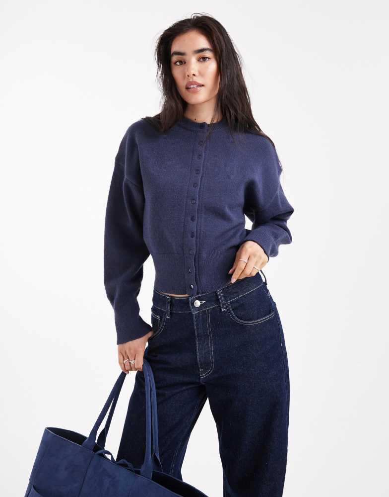 Daisy Street Daisy Street fitted waist cardigan in navy