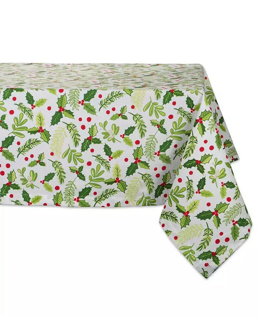 Design Imports Boughs of Holly Print Tablecloth 1