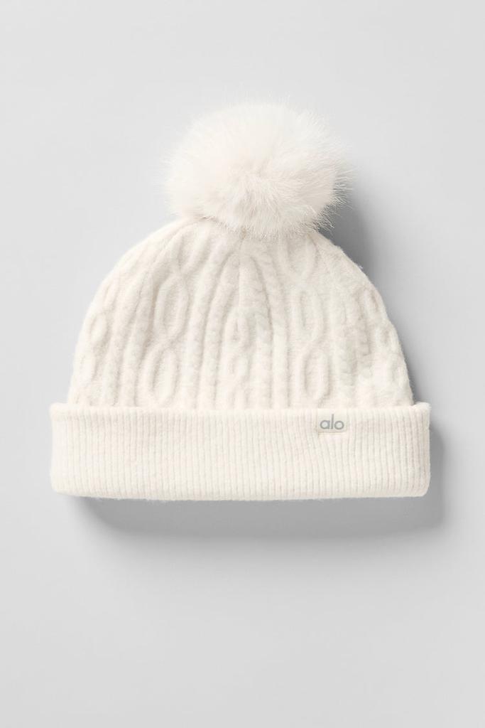 Alo Cable Knit Winter Bliss Beanie - Ivory