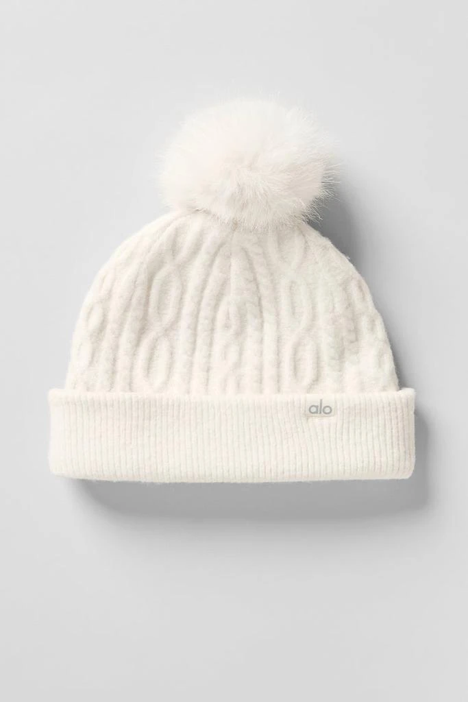 Alo Cable Knit Winter Bliss Beanie - Ivory 2