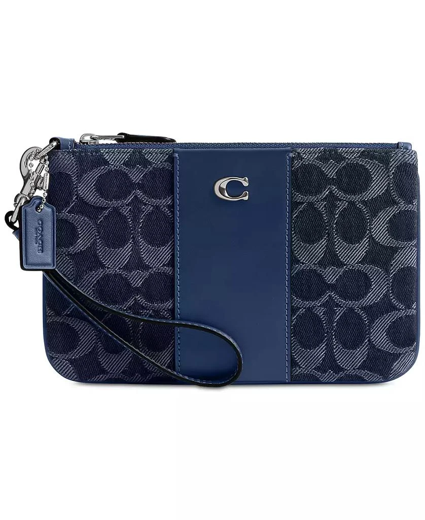 Coach Essential Small Wristlet in Signature Denim 1