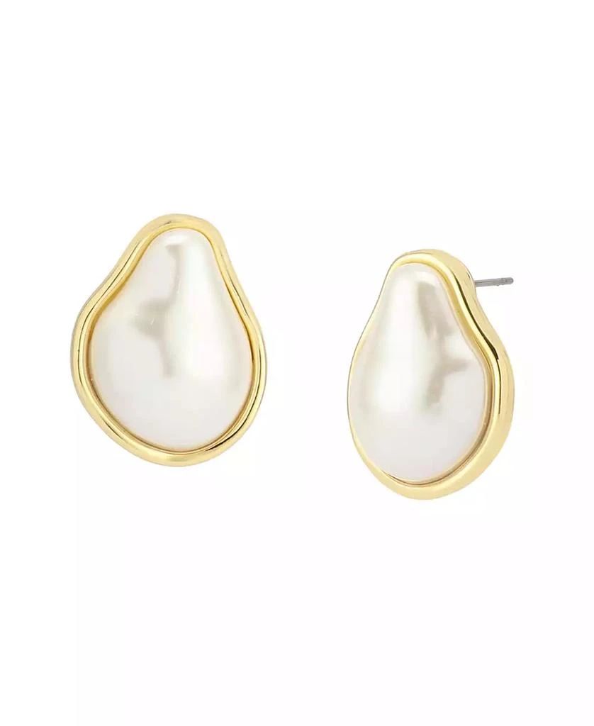 Robert Lee Morris Faux Cultivated Pearl Button Earrings