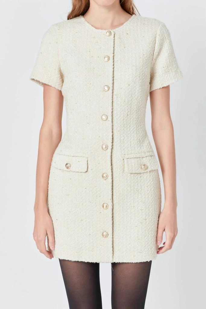 Endless Rose Endless Rose - Tweed Buttoned Mini Dress 4