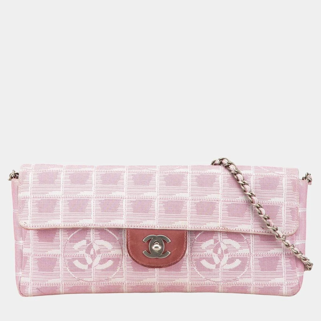 Chanel Chanel Pink Nylon New Travel Line East West Flap Bag 1
