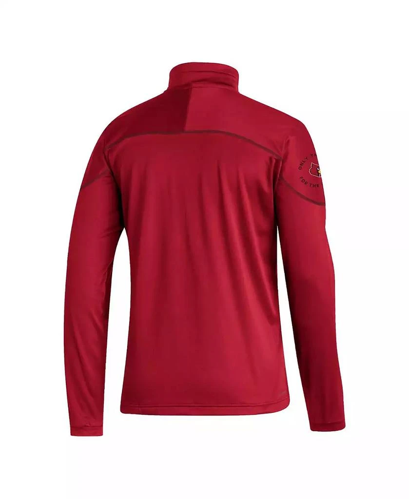 Adidas Men's Red Louisville Cardinals AEROREADY Knit Quarter-Snap Jacket 2