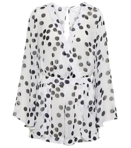 Alexandra Miro Emma polka-dot chiffon playsuit 1
