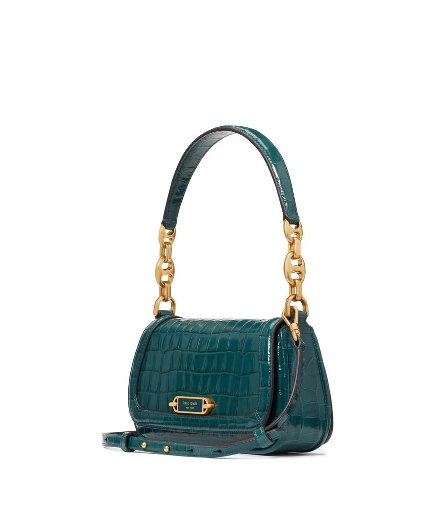 Kate Spade Gramercy Croc Embossed Leather Small Flap Shoulder Bag 2