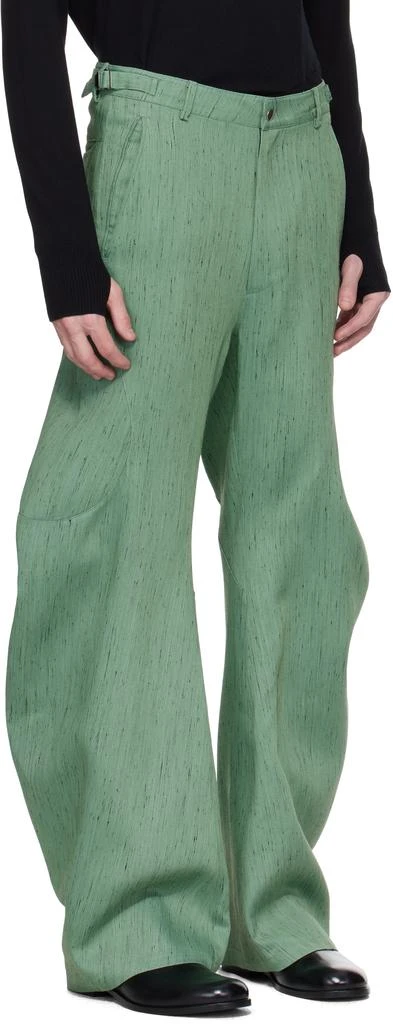 CMMAWEAR SSENSE Exclusive Green Articulated Back-Zip Trousers 2