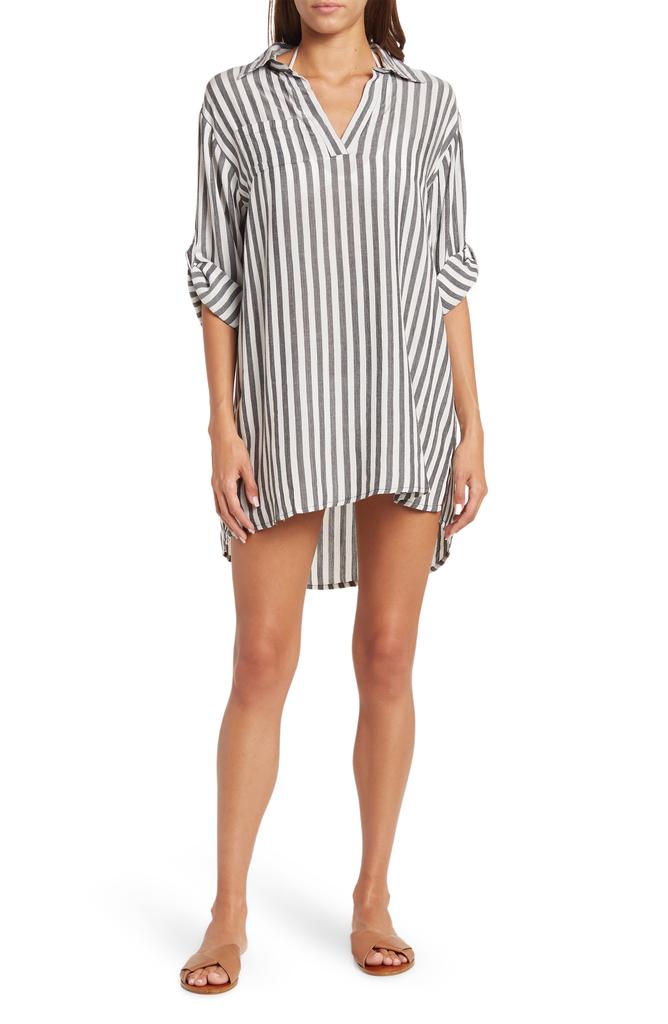 BOHO ME Yarn Dye Stripe Cover-Up Tunic