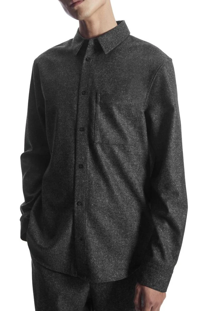 COS Textured Wool Blend Button-Up Shirt 1