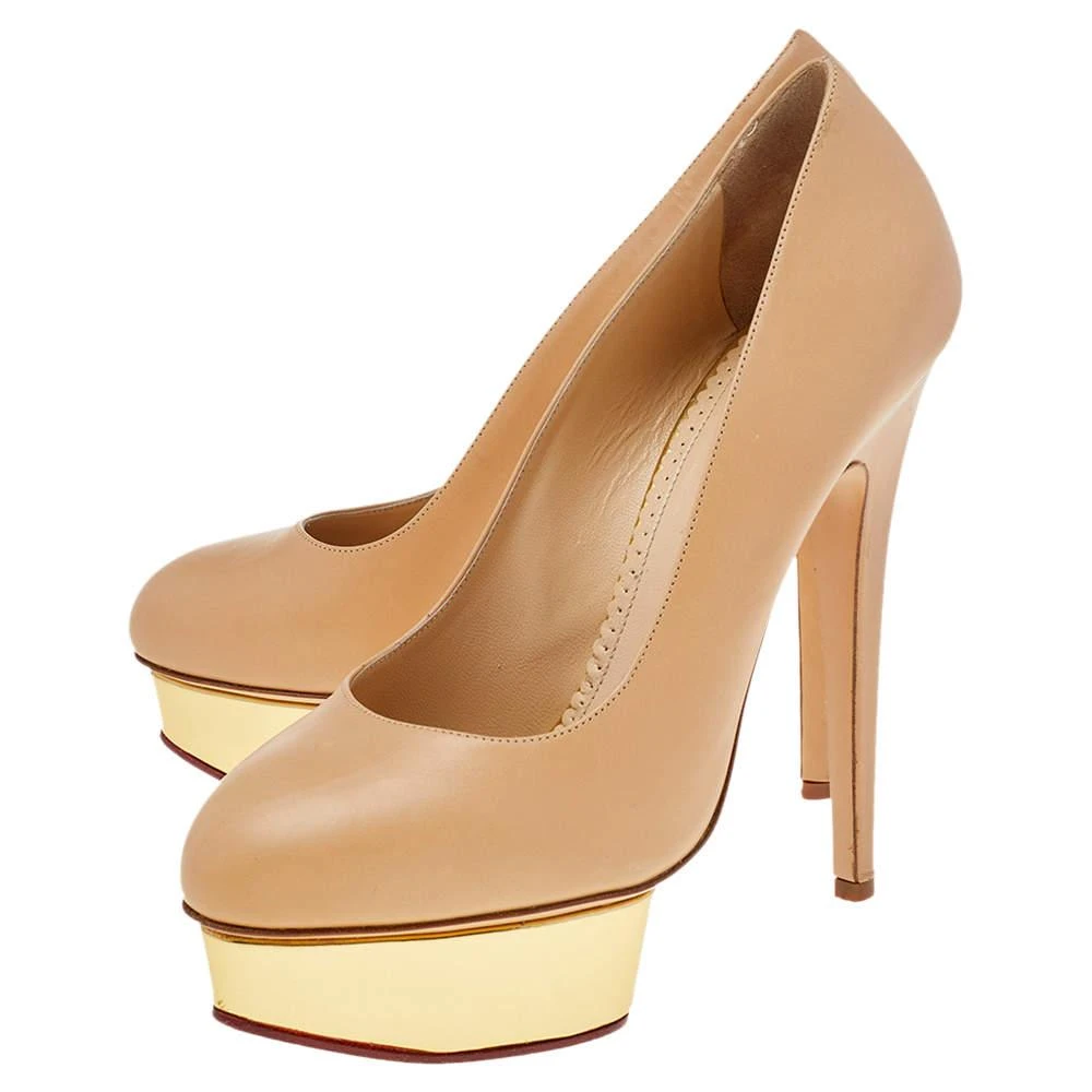 Charlotte Olympia Charlotte Olympia Beige Leather Dolly Platform Pumps Size 40 4