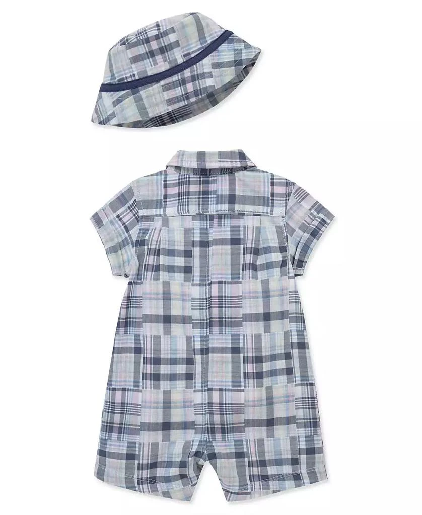 Little Me Baby Boys
 Plaid Romper 
Hat, 2-Piece Set 2