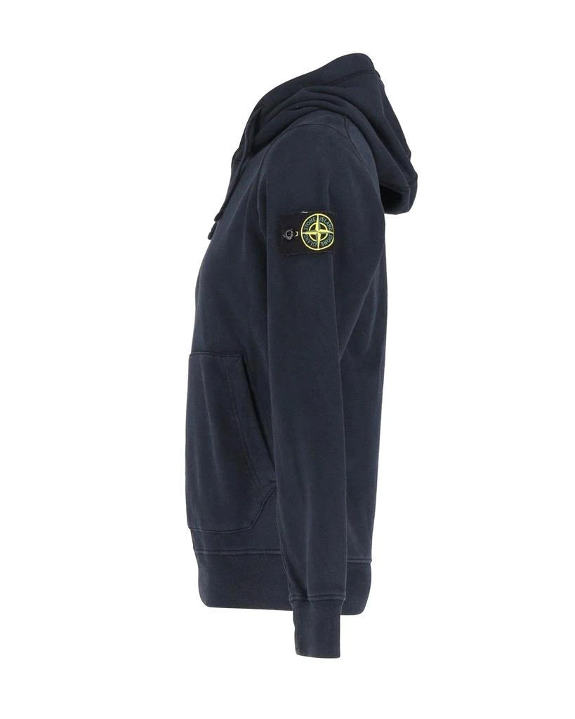 Stone Island Stone Island Compass Hoodie in Navy Blue Cotton 2