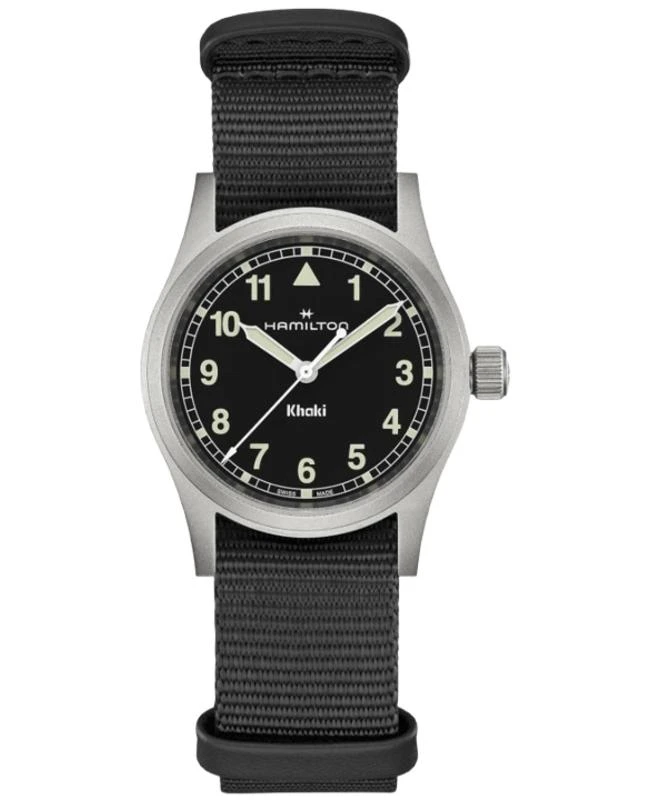 Hamilton Hamilton Khaki Field Quartz 33mm Black Dial Fabric Strap Women's Watch H69301430 1